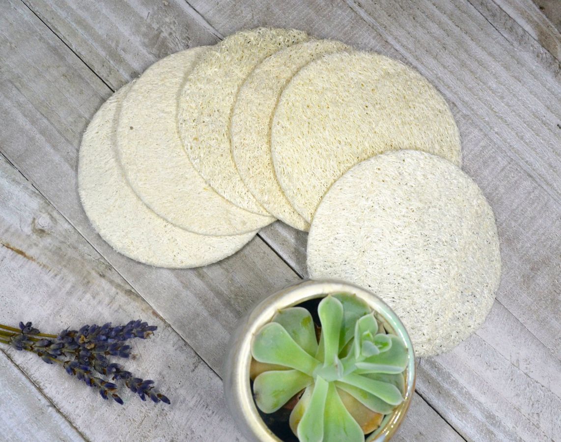 Natural Loofah Exfoliating Pads – 5 Pack