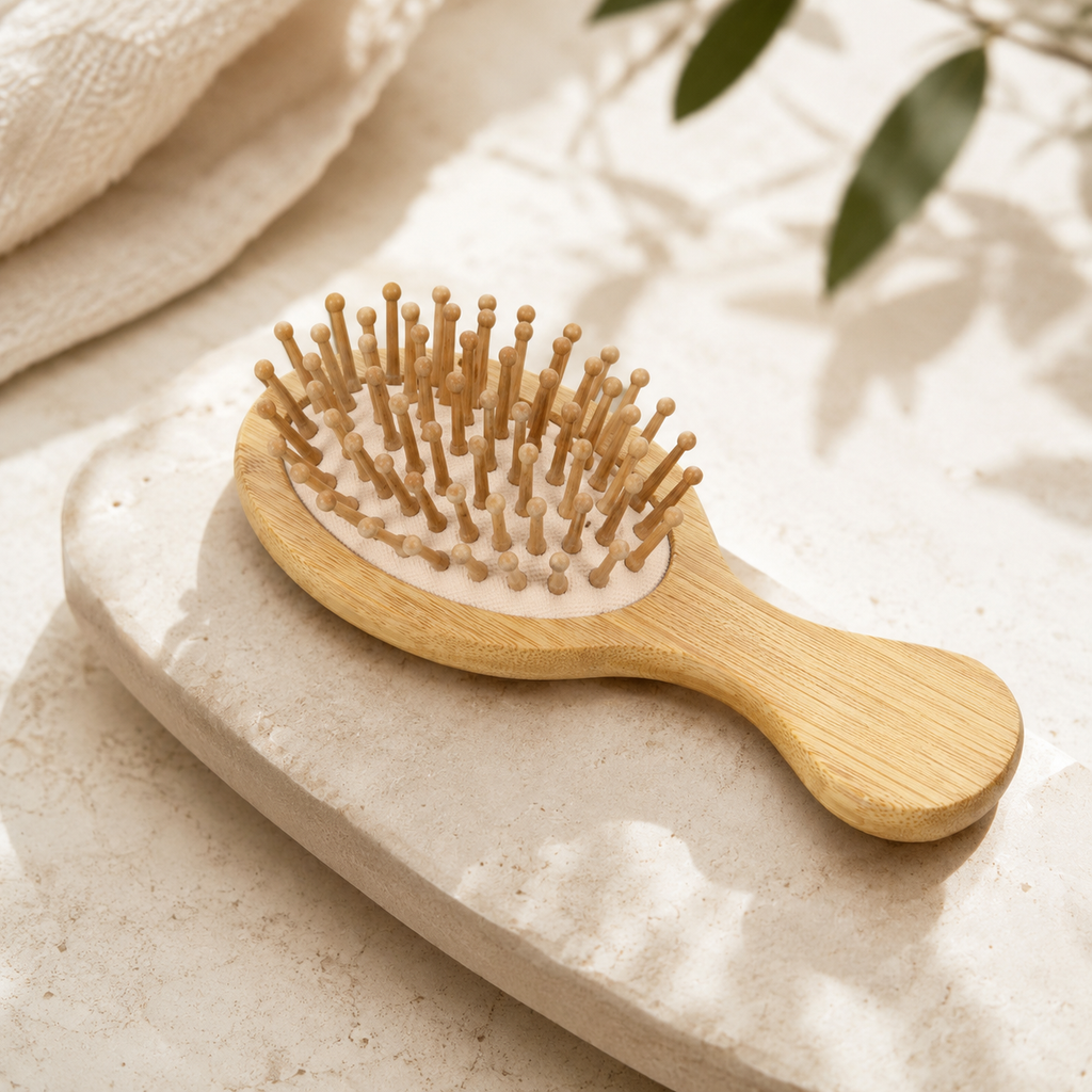 Mini Bamboo Hair Brush – Travel Size