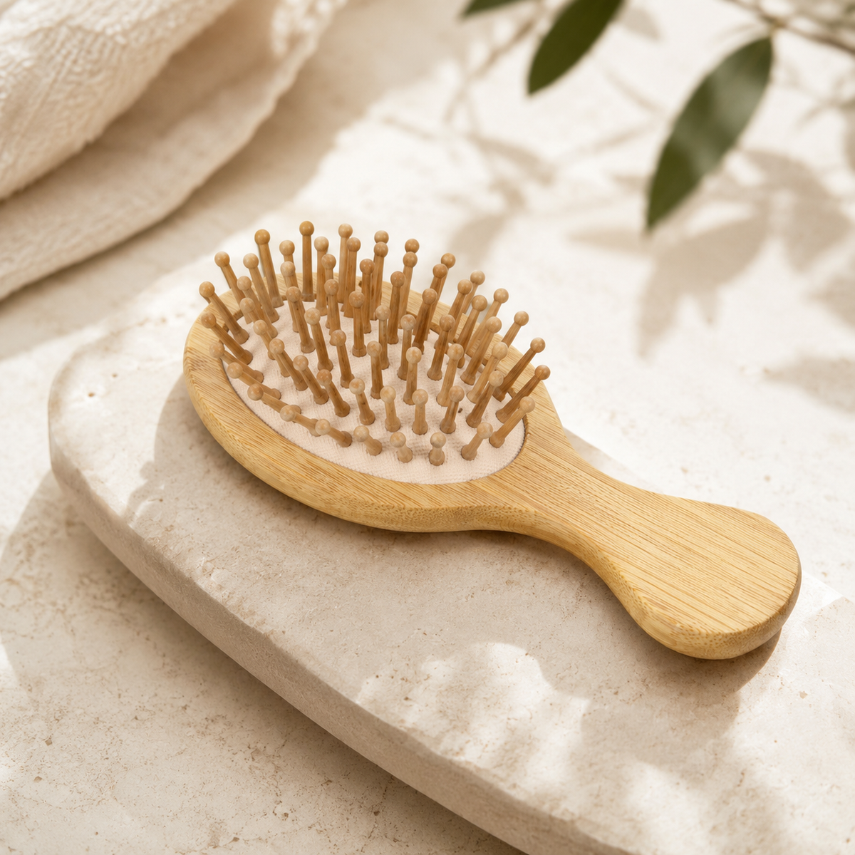 Mini Bamboo Hair Brush – Travel Size