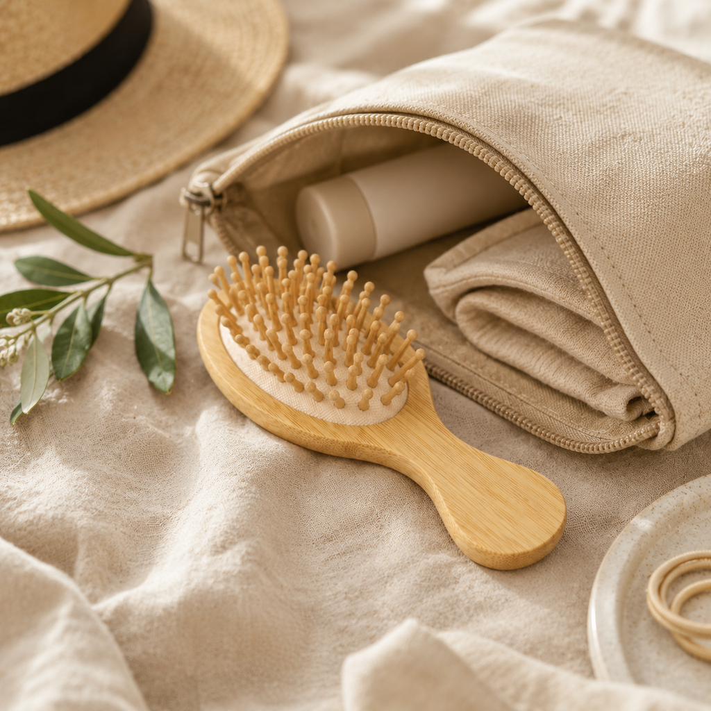 Mini Bamboo Hair Brush – Travel Size