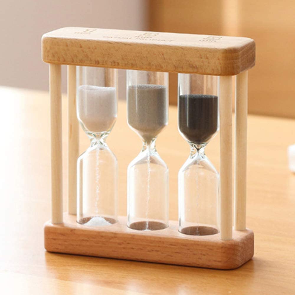 Wooden Triple Sand Timer – 1, 3 & 5 Minute Hourglass