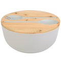 Bamboo Fiber Salad Bowl Set with Lid & Servers – 9.8"